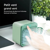 Mini climatiseur portable USB rechargeable 3 vitesses, ventilateur de bureau