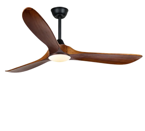 Ventilateur Plafond DC Réversible Silencieux en Bois Avec ou Sans Lumière, Télécommande - EXQUIO