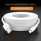 Câble de Charge Rapide Extra Long (3m à 12m) USB Type-C 66W - Charge Ultra Performante