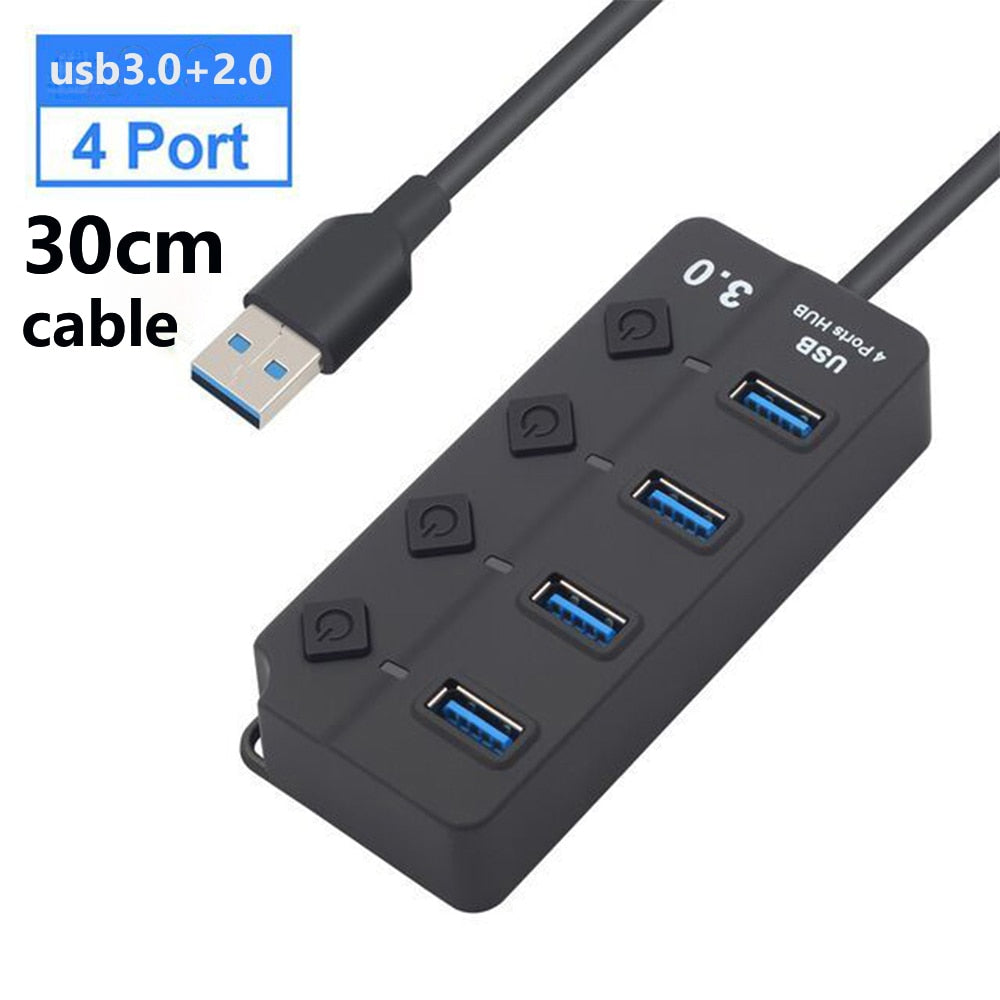 Multiprise USB Hub 3.0 Recharge rapide 7 Port 5Gbps avec Câble