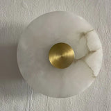 Applique Murale Marbre & Cuivre LED — Design Circulaire Nordique et Luxe pour Salon, Chambre & Entrée
