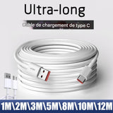 Câble de Charge Rapide Extra Long (3m à 12m) USB Type-C 66W - Charge Ultra Performante