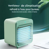 Mini climatiseur portable USB rechargeable 3 vitesses, ventilateur de bureau