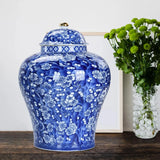 Vase Chinois en Céramique Bleue