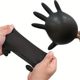 Gants en nitrile noirs jetables – Lot de 20/50/100 pièces – Taille S/M/L/XL – Résistants et imperméables