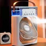 Ventilateur Portable Pliable USB 7 couleurs avec Anse - MANOLIA