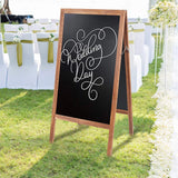 Stop Trottoir en Bois 50x100cm, Chevalet Noir Magnétique à Double Face avec 2 Chiffons de Nettoyage, Idéal pour Restaurant Café Bar Bistrot