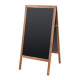 Stop Trottoir en Bois 50x100cm, Chevalet Noir Magnétique à Double Face avec 2 Chiffons de Nettoyage, Idéal pour Restaurant Café Bar Bistrot