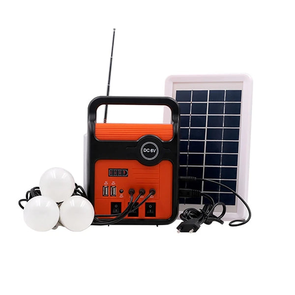 Kit d'Éclairage Solaire de Secours 25W - 3 Ampoules LED pour Camping et Urgences