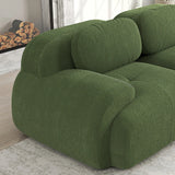 Canapé 2 Places en Velours Côtelé Vert Modulable et Combinable avec Accoudoirs pour le Salon