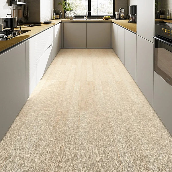 Tapis de Sol Cuisine Antidérapant en Cuir PVC – Imitation Grain de Bois, Résistant à l'Huile, Lavable, Découpable – Plusieurs Tailles Disponibles