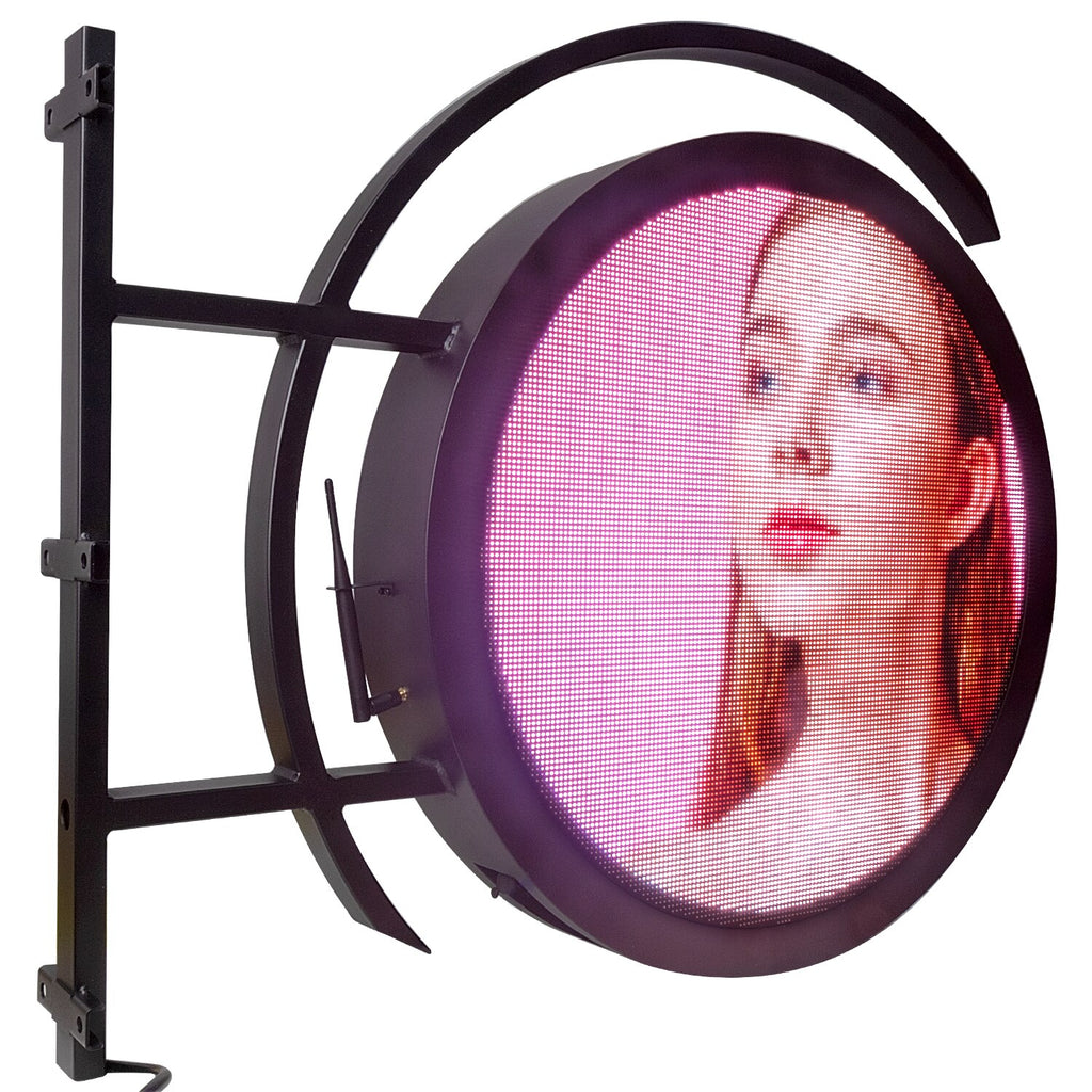 Enseigne Drapeau Vidéo Ronde LED WIFI Ø60cm – Mon Enseigne Lumineuse