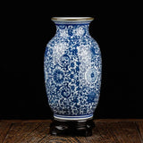 Vase en Porcelaine Bleue et Blanche - Décoration Élégante pour Maison et Bureau