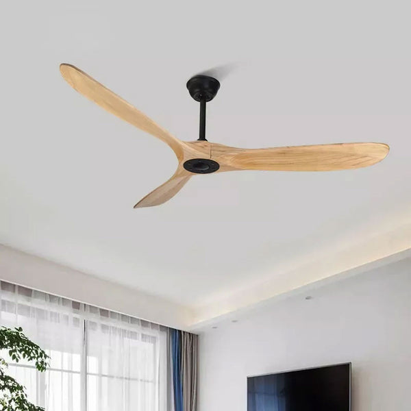 Ventilateur Plafond DC Réversible Silencieux en Bois Avec ou Sans Lumière, Télécommande - EXQUIO