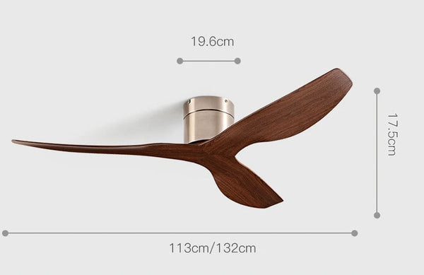 Ventilateur de Plafond avec Télécommande, Réversible, Silencieux en Plastique ABS Ø113 et Ø132 cm style Industriel - HUBOT