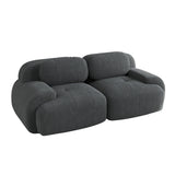 Canapé 2 Places en Velours Côtelé Vert Modulable et Combinable avec Accoudoirs pour le Salon