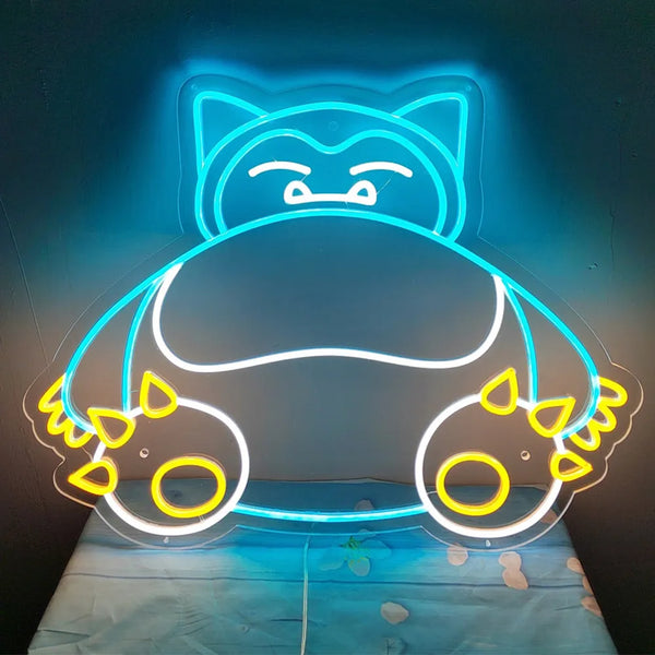Néon LED Pokémon Ronflex – Décoration Murale USB pour Chambre de fan Pokémon