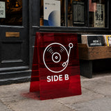 Panneau en V Coloré en Acrylique Transparent Personnalisable, Stop Trottoir. Impression incluse - TR001