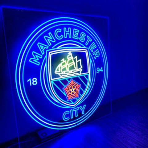 Néon LED Manchester City Classique – Déco Murale USB Football Fan Gaming