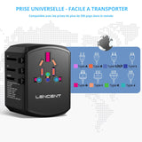 Adaptateur, Chargeur de voyage USB-A, USB-C Universel pour EU, US, UK, AU