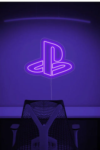 Néon Playstation LED mural – Lampe décorative gaming rétro lumineuse