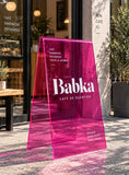 Panneau en V Coloré en Acrylique Transparent Personnalisable, Stop Trottoir. Impression incluse - TR001