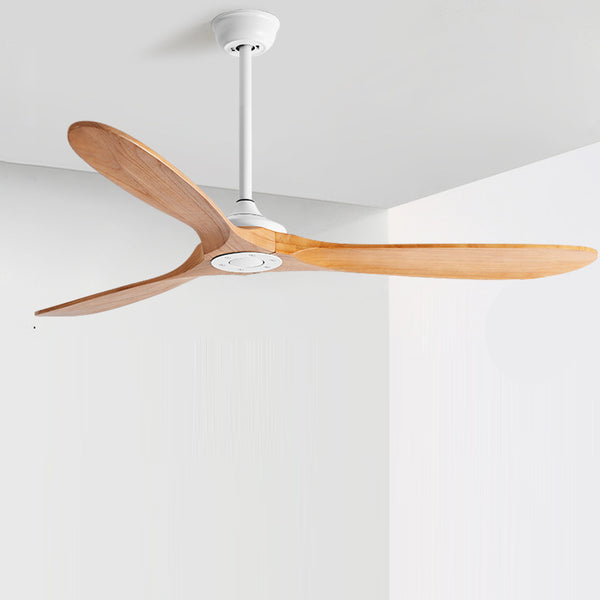 Ventilateur Plafond DC Réversible Silencieux en Bois Avec ou Sans Lumière, Télécommande - EXQUIO