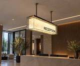 Caisson Lumineux Suspendu avec Texture "Givrée" pour Réception, Hall, Hôtel, Restaurant