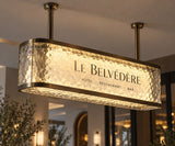 Caisson Lumineux Suspendu avec Texture "Givrée" pour Réception, Hall, Hôtel, Restaurant