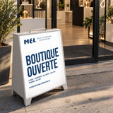 Customizable Double-Sided Sidewalk Sign Wireless Illuminated & Rechargeable - MEL01
