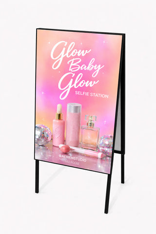 Sidewalk Sign with Folding Mirror Finish and Feet, 70x50 cm - TK01