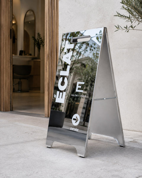 Customizable Easel, Folding Sidewalk Sign, Mirror Finish and Double-Sided - MCST-01