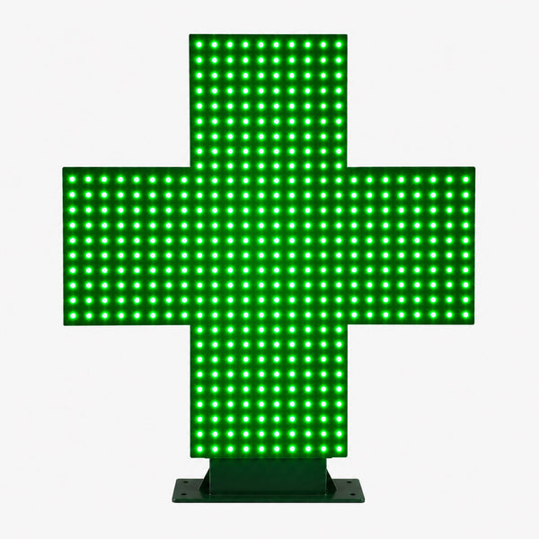 Croix de pharmacie 60 cm et 80 cm Double Face avec Télécommande
