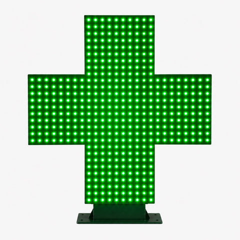 Croix de pharmacie 60 cm et 80 cm Double Face avec Télécommande