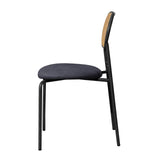 Chaises Salle à Manger Rotin Naturel - Lot de 2 Chaises Design Scandinave avec Assise Rembourrée et Pieds Métal Réglables - 46,5x48x80,5cm