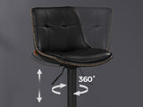 Tabourets de Bar Réglables Hauteur 62-84cm - Lot de 2 Sièges Pivotants avec Dossier et Repose-pieds