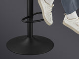 Tabourets de Bar Réglables Hauteur 62-84cm - Lot de 2 Sièges Pivotants avec Dossier et Repose-pieds