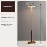 Lampadaire Champignon Verre & Cuivre – Lumière Douce Salon Chambre