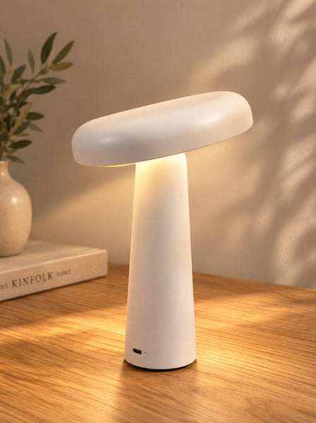 Lampe de Table Sans Fil Rechargeable et Tactile Blanche - POLKA