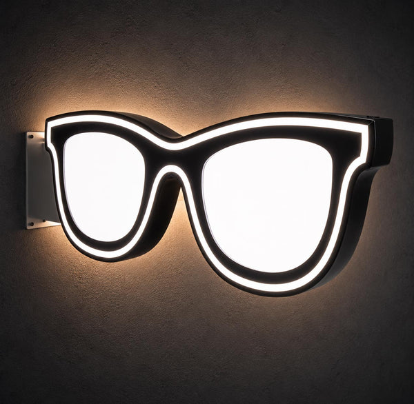 Enseigne Drapeau Lumineuse pour Opticien 97x33 cm