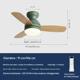 Ventilateur de Plafond Dimmable pour Chambre d'Enfants, Salle à Manger, Salon 91/108 cm avec Télécommande, 3 Pales Silencieuses