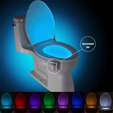 Lampe LED à détecteur de mouvement pour toilettes, 8 couleurs