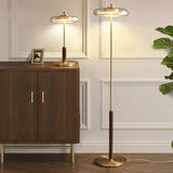 Lampadaire Champignon Verre & Cuivre – Lumière Douce Salon Chambre