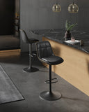 Tabourets de Bar Réglables Hauteur 62-84cm - Lot de 2 Sièges Pivotants avec Dossier et Repose-pieds