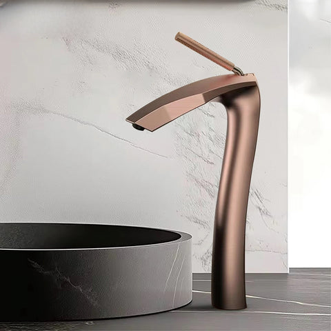 Robinet de salle de bain en laiton doré brossé - Mitigeur pour lavabo design moderne et luxe - THORMAZ™