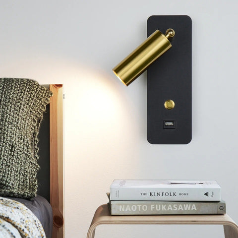 Applique Murale LED Moderne avec Interrupteur et Port USB – Éclairage Décoratif Intérieur 7W/9W