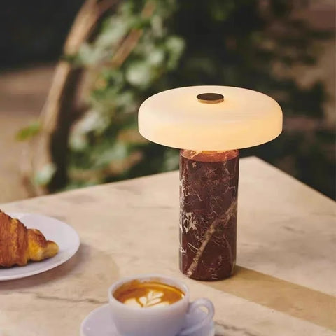 Lampe de Table LED Tactile en Marbre Rechargeable, Design Scandinave 6-10W