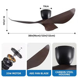 Ventilateur de Plafond Industriel Silencieux en ABS, Sans Lumière avec Télécommande - JÖRGESEN