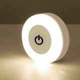 Applique murale tactile LED, veilleuse ronde de style moderne rechargeable avec USB, intensité variable pour intérieur, blanc