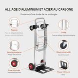 Chariot à Main Pliant 2-en-1 — Diable de Manutention 181 kg, Léger et Pliable